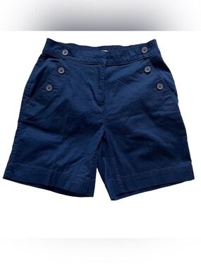 Women's Size 6 Navy Blue Sailor Shorts Button Detail Preppy Coastal‎ Nautical
